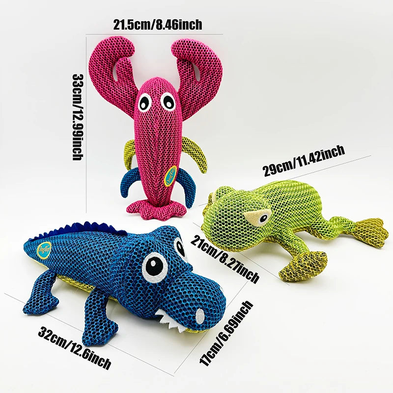 Pet dog plush squeeze squeaking lobster frog crocodile toy accompanies all types of dogs