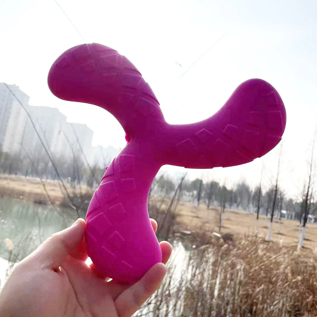 Fun Pet Toy Water Floating Triangle Boomerang For Dogs Puppy Squeaker Squeaky Molar Dog Toy Pet Training Dog Accessories