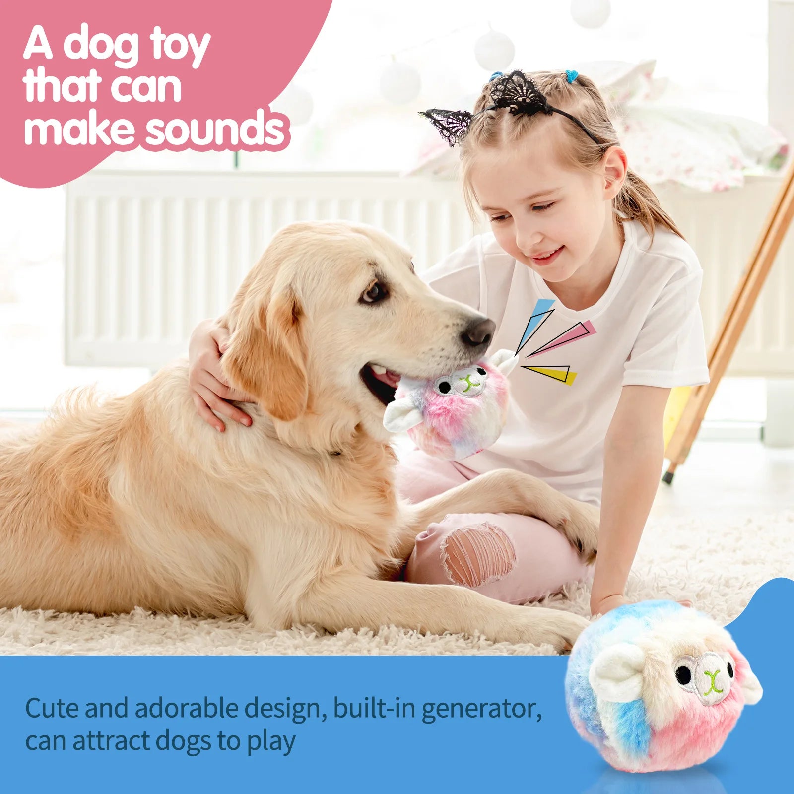 Pet dog toys, plush prickly balls, squeaking sounds, cute alpaca teeth grinding, accompanying various dogs of all sizes