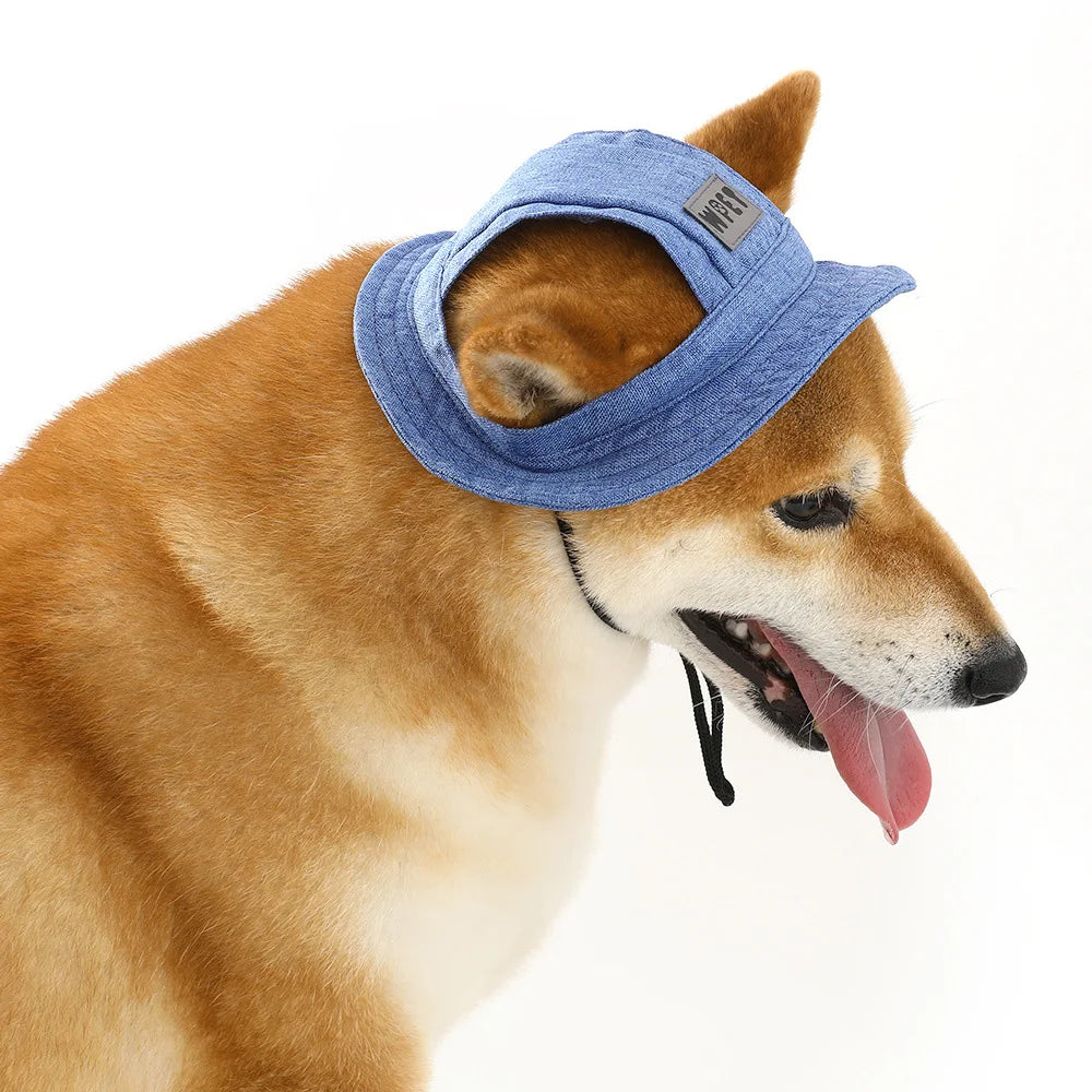 Dog Hat with Ear Holes Summer Outdoor Adjustable Pet Sun Hat for Small and Medium Dogs Puppy Cap Cat Hat Pet Accessories