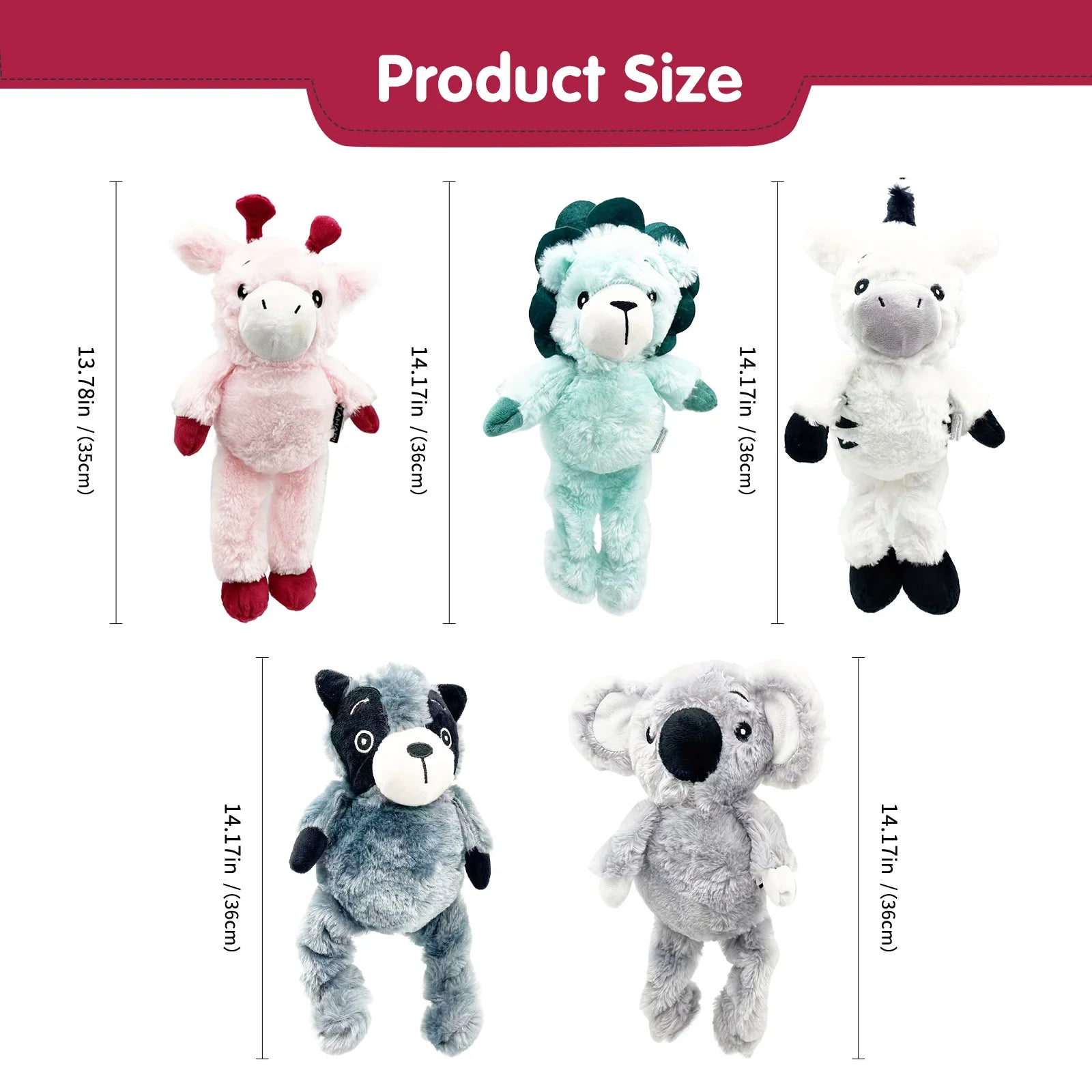 Pet dog plush toy lion Koala raccoon zebra rhinoceros accompany big, small and medium dogs