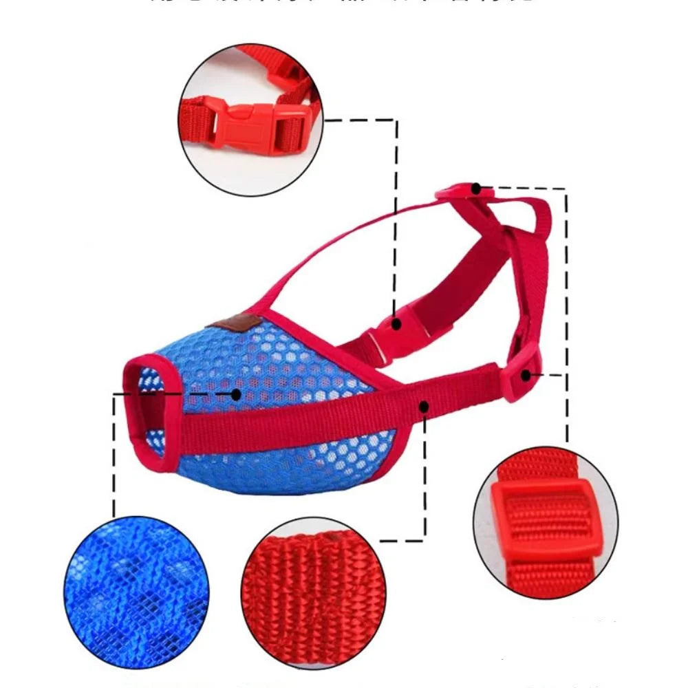 Dog Muzzle Anti Barking Muzzle for Small Medium Large Dogs Adjustable Mesh Breathable Dog Mouth Cover Anti-bite Anti-bark